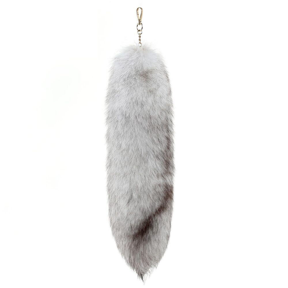 8510 Fluffy Therian Tail Keychain - Soft Fur Realistic Colors Durable